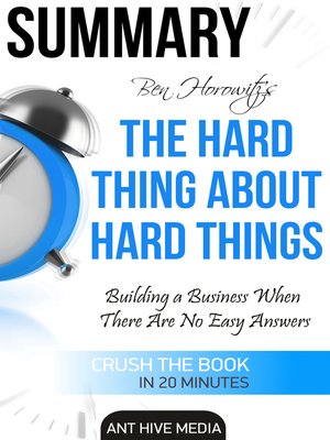cover image of Ben Horowitz's the Hard Thing About Hard Things